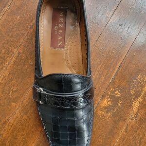 Mezlan Black Leather/Crocodile Loafers Sz.8.5 M